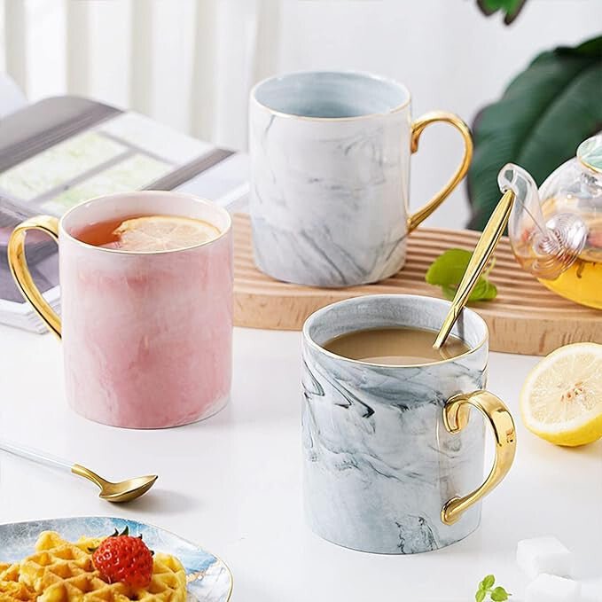 AVLUZ Kerámia Bögre (rózsaszín márvány) - BShopyEM2051_5