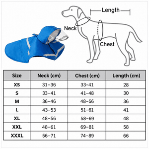 Doglemi XL Méretű Esőkabát, Nagytestű Kutyáknak - Kék-BShopy