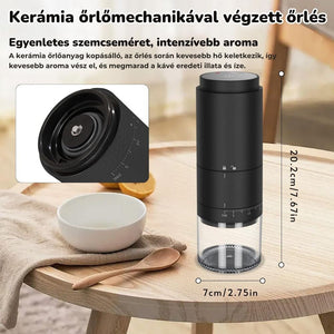 Elektromos Kávédaráló Akkumulátoros – 38 Állítható Őrlési Fokozat, LED Kijelző - BShopy