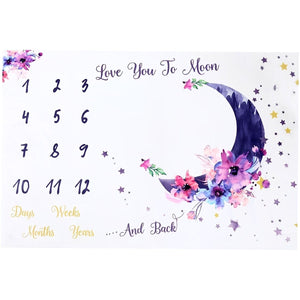 Ever Fairy Mérföldkő Babapléd - Polár, 150×100 cm, Lila Hold Mintás-BShopy