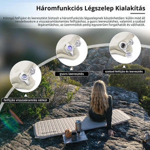 Naturehike Könnyen Felfújható Kempingmatrac – 3,5 cm Vastag, Ultrakönnyű (490 g), Téglalap Forma, Világosszürke - BShopy