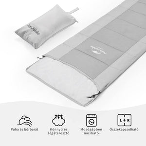 Naturehike Ultrakönnyű Nyári Hálózsák Párnatartó Zsebbel – Összekapcsolható (820 g), Szürke - BShopy