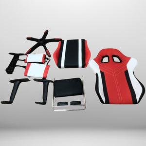 OFCASA Ergonomikus Gamer Szék Narancssárga - Fehér, Lábtartóval - BShopy