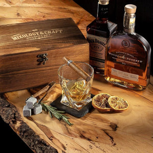 Prémium Whisky Szett 15 Részes - Kristály Poharakkal, Whisky Kövekkel és Bár Kiegészítőkkel - BShopy