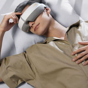 SKG E3 - EN Okos Szemmasszírozó - Relaxáló Hőterápia, Légnyomásos Masszázs és Bluetooth Zene, Fehér - BShopy