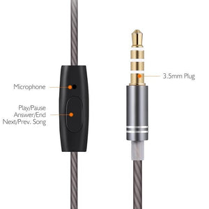 Toplus Vezetékes Fülhallgató Mikrofonnal - Ezüst Színben, Okostelefonhoz - BShopy