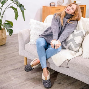 ULTRAIDEAS Memóriahabos Téli Mamusz – Fekete - Fehér, Meleg Benti Papucs - BShopy