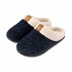 ULTRAIDEAS Memóriahabos Téli Mamusz – Fekete - Kék, 36–37 - es (22,9 cm), Meleg Benti Papucs - BShopy