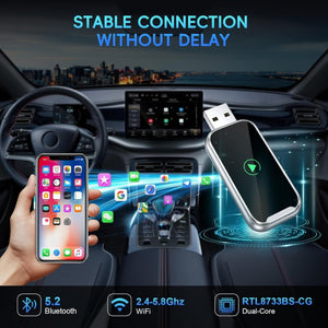 2 az 1 - ben Wireless CarPlay és Android Auto Adapter – Vezeték nélküli autós kapcsolat egyszerűen - BShopy