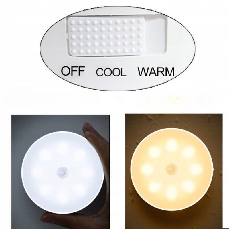 2 db 16 LED - es Mozgásérzékelős Éjszakai Lámpa – USB - s, Sárga Fényű - BShopy