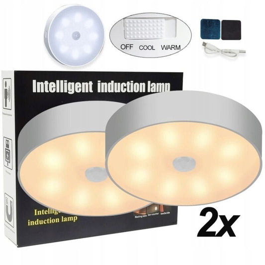 2 db 16 LED - es Mozgásérzékelős Éjszakai Lámpa – USB - s, Sárga Fényű - BShopybeltéri éjjeli fényenergiatakarékos lámpaLED éjszakai lámpa06977547960170_0