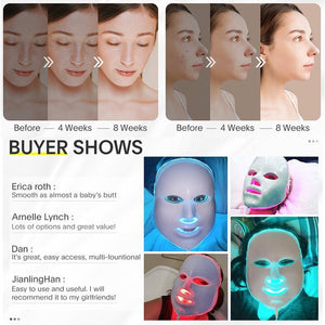 7 Színű LED arc - És Nyakmaszk, Fényterápiás Aknekezelő És Bőrfiatalító Eszköz - BShopy