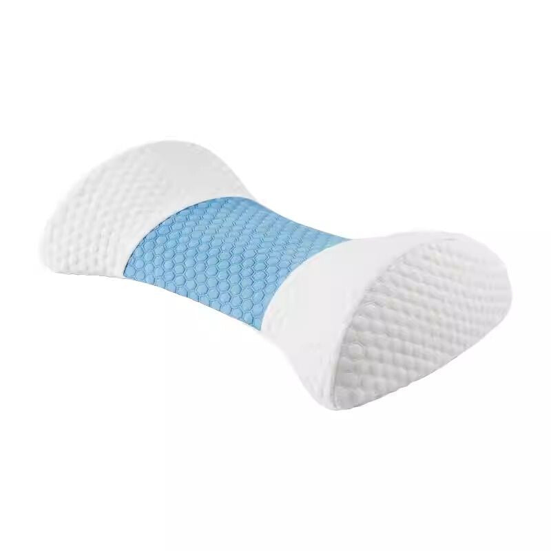 Blux Állítható Deréktámasz Párna Pumpával – Ortopéd Memóriahab, Világoskék - Fehér
