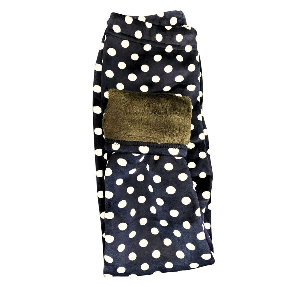 Adorel Téli Polár Gyermek Leggings Szett (2 db) – Pöttyös és Párduc Mintával (120) - BShopy