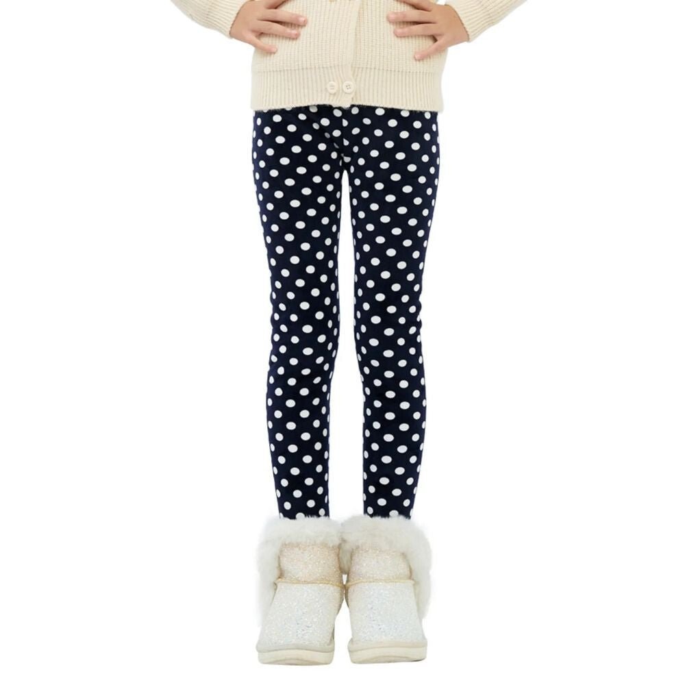 Adorel Téli Polár Gyermek Leggings Szett (2 db) – Pöttyös és Párduc Mintával (120) - BShopy
