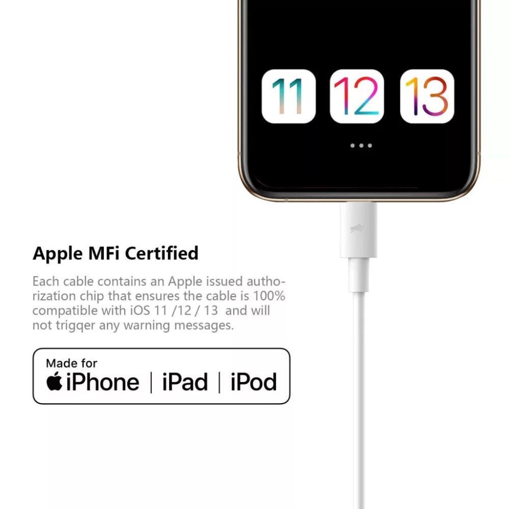 Amoner MFi Tanúsítvánnyal Rendelkező iPhone Gyorstöltő - 2 db 1 m - es USB Töltőkábel - BShopy