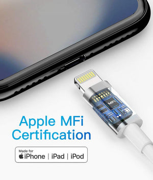 Apple MFi Tanúsítvánnyal Rendelkező iPhone Töltőkábel - Lightning - USB, 3m, Fehér - BShopy