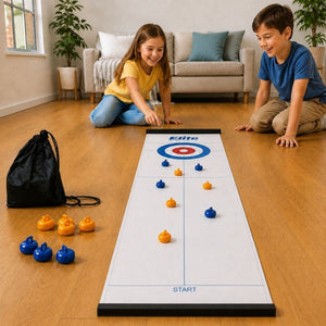 Asztali Curling és Shuffleboard Játék – Hordozható Családi Társas Gyerekeknek és Felnőtteknek-BShopy