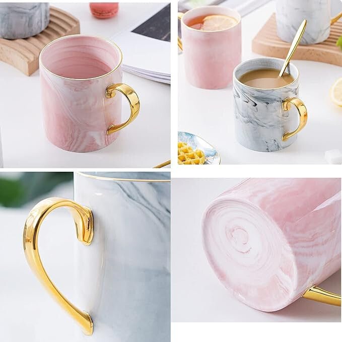 AVLUZ Kerámia Bögre (rózsaszín márvány) - BShopyEM2051_1