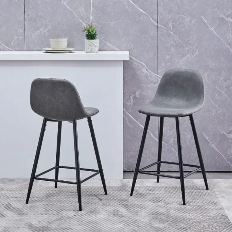 Blux Bárszékek Műbőr Kárpitozással - Szürke - BShopy