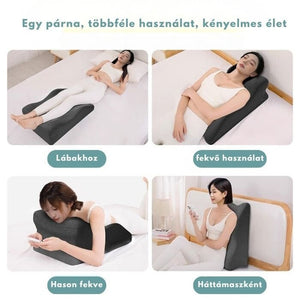 Blux Memóriahabos Multifunkciós Támasztó Párna – Háttámasz, Relax és Hason Fekvő Használatra (65×46×26 cm, Sötétszürke)-BShopy