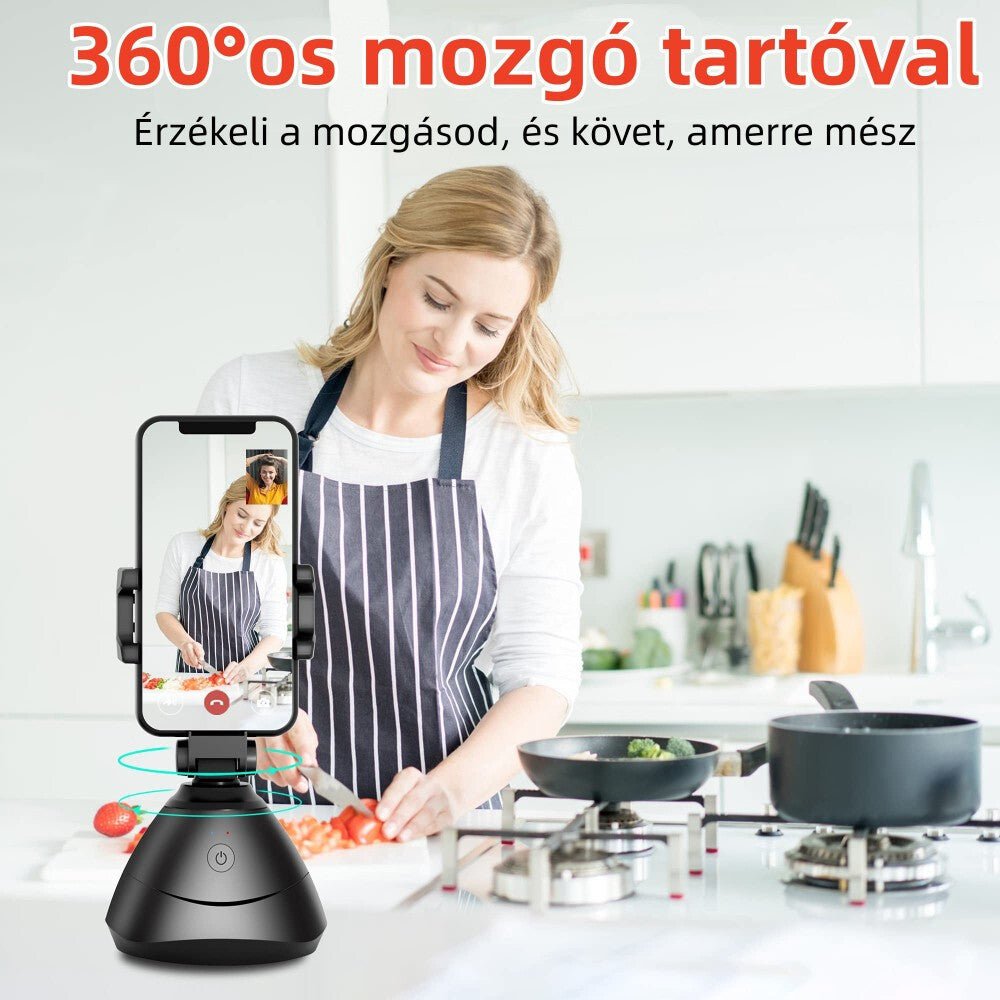 Bshy Mozgáskövető Telefontartó - 360° Automata Követés, Szelfi és Videókészítés - BShopy