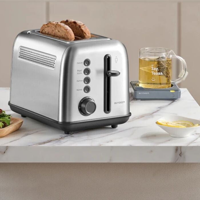 Buydeem DT620E 2 Szeletes Kenyérpirító – Extra Széles Nyílások, 7 Pirítási Fokozat, Bagel Funkció - BShopy