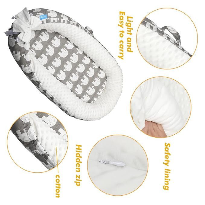 Delauv Baba Fészek Matraccal (Elefántos) - BShopy