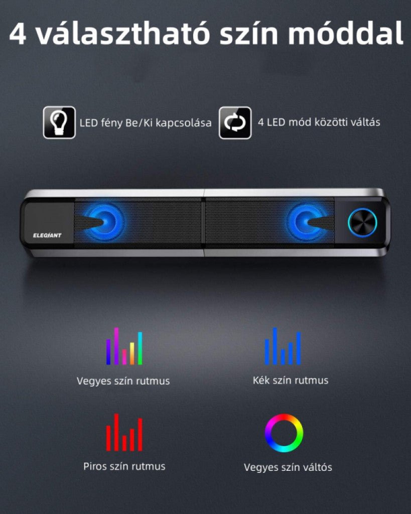 ELEGIANT SR400 Bluetooth, HiFi Sztereó USB - s PC Hangszórópár 2db/Csomag - BShopy