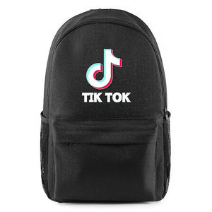 Fekete TikTok Mintás Hátizsák - Trendi és Praktikus - BShopy