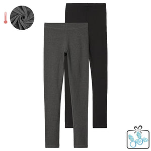 Gyerek Thermo Nadrág Szett 2 db – Meleg Téli Leggings Fekete és Szürke Színben, Ajándék Hajgumival (150) - BShopy