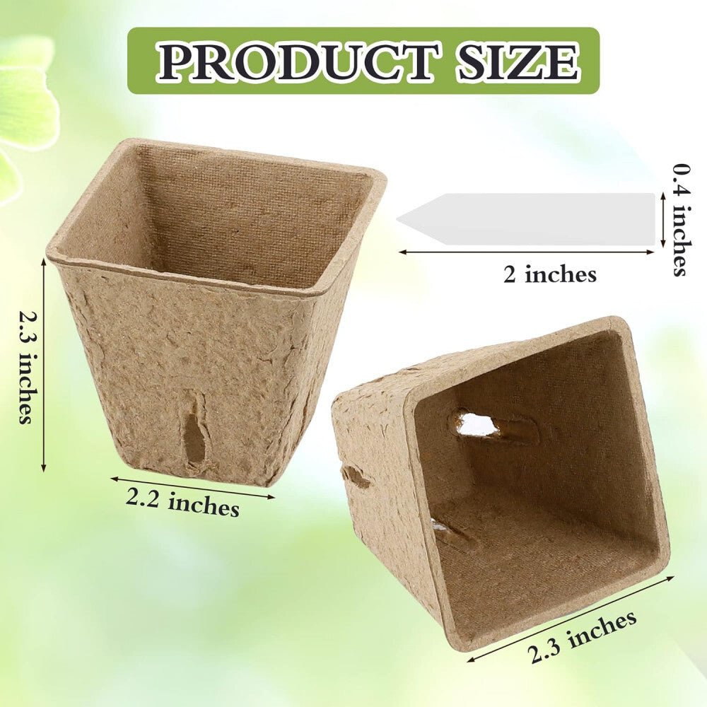 Hahood Szögletes Tőzegcserép Szett, Növényindító Palántaneveléshez 60db 5,8 cm - BShopy