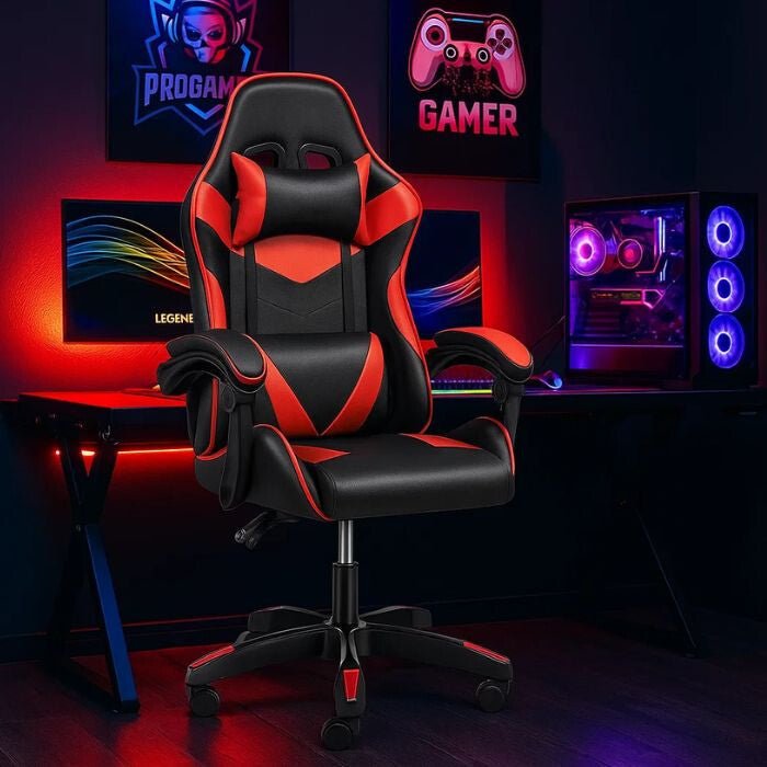 Insma Fekete - Piros Ergonomikus Gamer Szék - BShopy