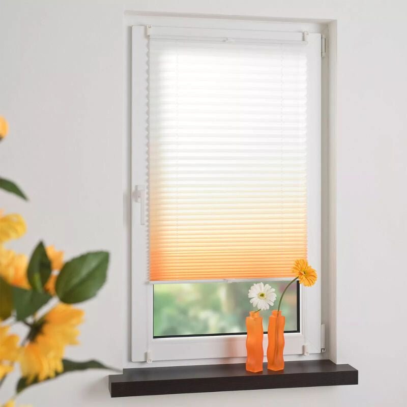 JalousieCrew Klemmfix Pliszé Roló 110 x 130 cm, Narancssárga - Fehér - BShopy