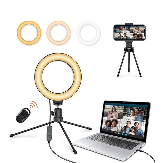 Jeemak PC50 Körfény Állvánnyal - LED Selfie Lámpa Telefon Tartóval - BShopyX001BWE12R_0