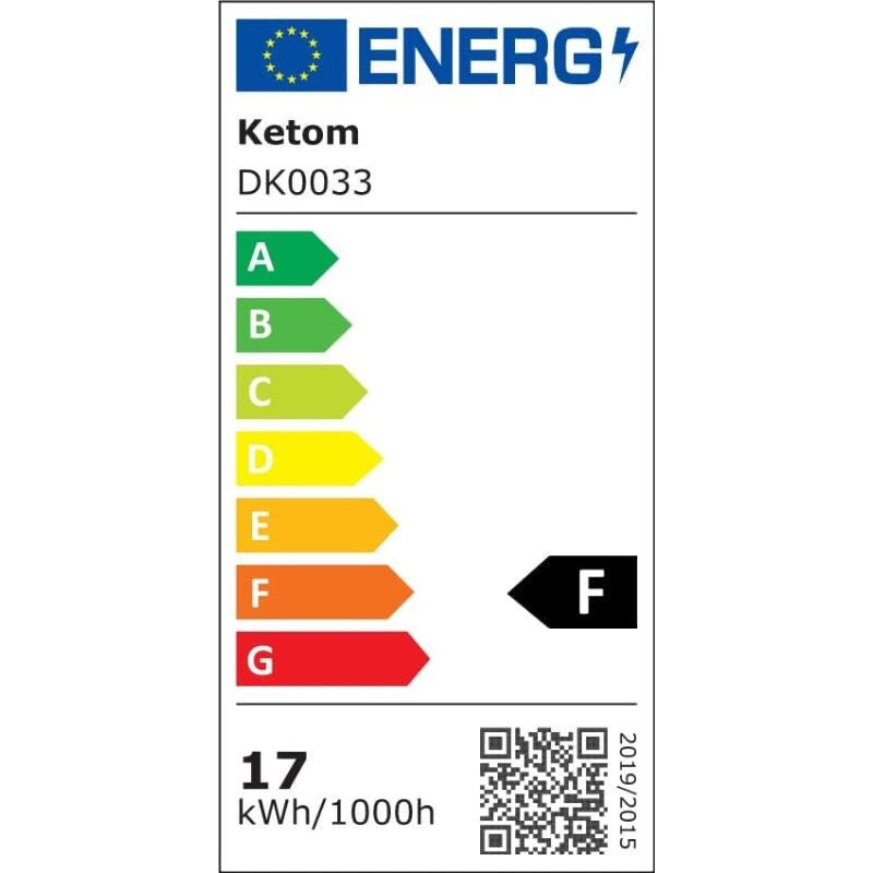 Ketom LED Fali Forgatható Lámpa 4000K 17W - Fekete - BShopy