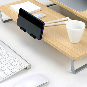 Klasszikus Monitorállvány Mobiltelefon - Tartóval (Fehér) - BShopy