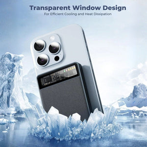 KPON Mágneses Power Bank 10000mAh Magsafe iPhone és Apple Watch Töltővel - Karbonfekete-BShopy
