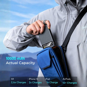 KPON Mágneses Power Bank 10000mAh Magsafe iPhone és Apple Watch Töltővel - Karbonfekete-BShopy