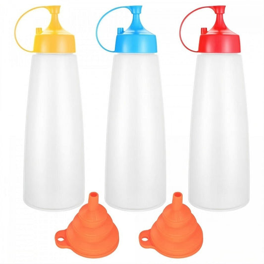 LikeSun 3 Darabos Műanyag Szószos Üveg Szett – 550 ml Adagolóflakon Öntetekhez és Szószokhoz - BShopyX001APAMS7_0