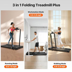 Mobvoi Home T4225 2 az 1-ben Összecsukható Sétáló- és Futópad (12 km/h) – Bluetooth Hangszóróval, AI Edzéstámogatással és Manuális Dőlésszöggel-BShopy