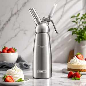 Nuvantee Professzionális Habszifon 500 ml – Alumínium Tejszínhab Adagoló 3 Díszítő Fejjel, N2O Patronhoz-BShopy