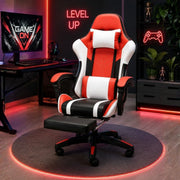 OFCASA Ergonomikus Gamer Szék Narancssárga-Fehér, Lábtartóval