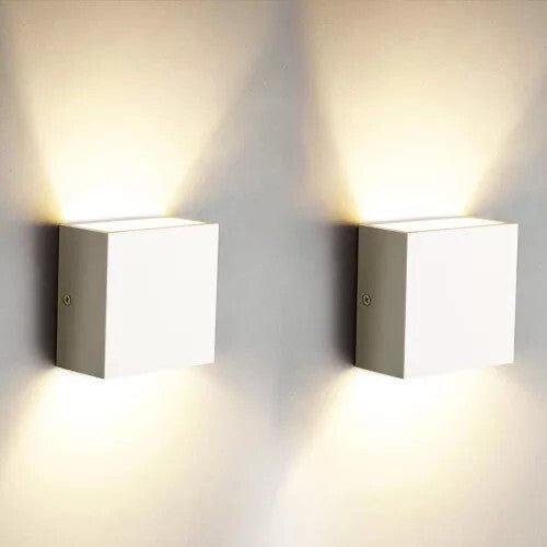 OOWOLF Modern Fali Lámpa, LED Világítás 2db Fehér - BShopyB07HN7G977_0