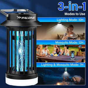 PALONE MWS-091 Elektromos UV Szúnyogirtó Lámpa – 2 az 1-ben Kempinglámpa és Rovarcsapda, Akár 100 m²-BShopy
