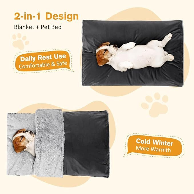 Pecute Önmelegedő Kisállatágy Mosható Takaróval L (Szürke) - BShopy