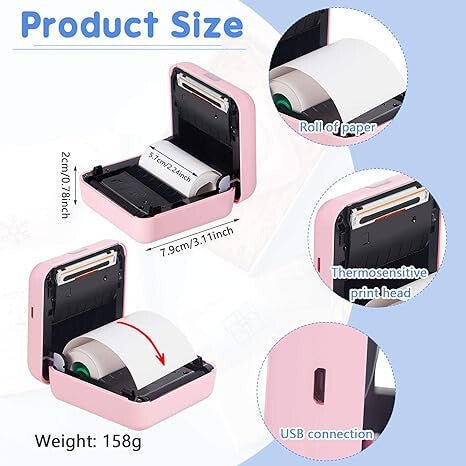 PeriPage Mini Hordozható A6 Fotónyomtató (Türkizkék) - BShopy