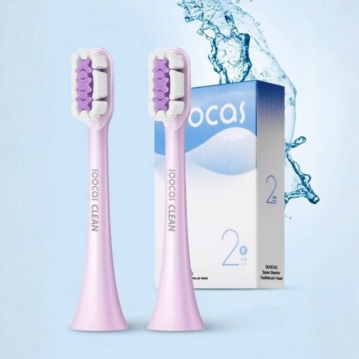 Soocas X3 Pro / X3U / V1 Szónikus Fogkefe Pótfej – 2 db, Lila - BShopy