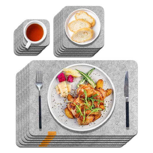 SportOut Világosszürke Étkező Alátét Szett – Hőálló, Csúszásmentes Szilikon Tányéralátét és Poháralátét - BShopyX0015P7N4X_0