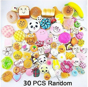 Squishy 30 db - os Stresszoldó Plüssfigura Csomag - Kulcstartóra, Táskára Rögzíthető - BShopy